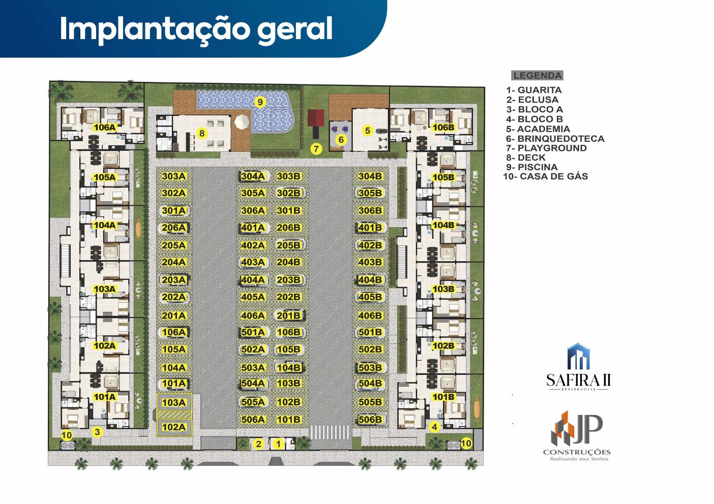 Planta de implantação do Safira II Residencial
